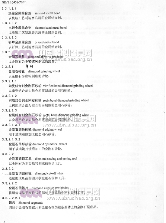 中華人民共和國(guó)國(guó)家標(biāo)準(zhǔn) 磨料磨具術(shù)語(yǔ)（六）